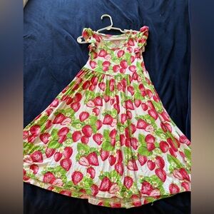 Posh Peanut Strawberry Print Dress - Red and Green